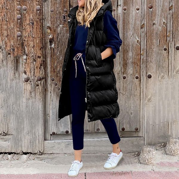 vests winter down coat women long hooded sleeveless jacket loose solid long sleeve casual fashion singlebreasted warm vest woman, Black;white
vests winter down coat women long hooded sleeveless jacket loose solid long sleeve casual fashion singlebreasted warm vest woman, Black;white