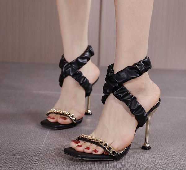 sandals 2022 summer fashion design chain women elastic cord stiletto high heels ladies open toe party shoes woman7416443, Black
sandals 2022 summer fashion design chain women elastic cord stiletto high heels ladies open toe party shoes woman7416443, Black