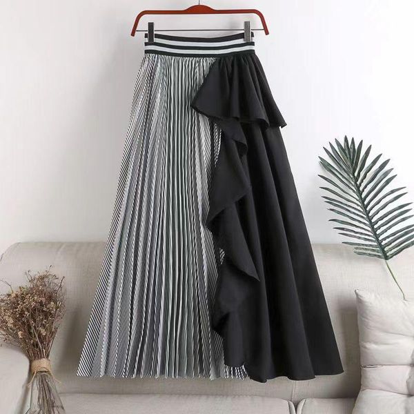 capris xpqbb women striped pleated skirts 2022 new summer ruffles patchwork long skirt female elehant high waist contrast midi skirt, Black;white
capris xpqbb women striped pleated skirts 2022 new summer ruffles patchwork long skirt female elehant high waist contrast midi skirt, Black;white