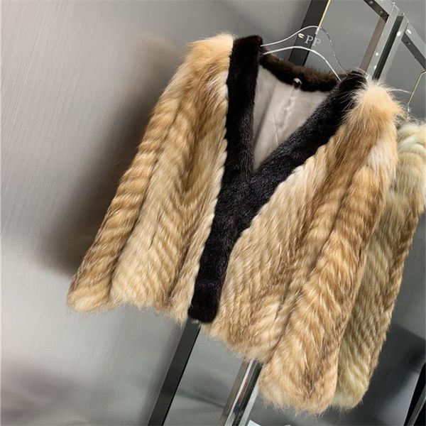 fur new brand winter natural silver fox fur coat real mink fur collar womens fox jackets, Black
fur new brand winter natural silver fox fur coat real mink fur collar womens fox jackets, Black