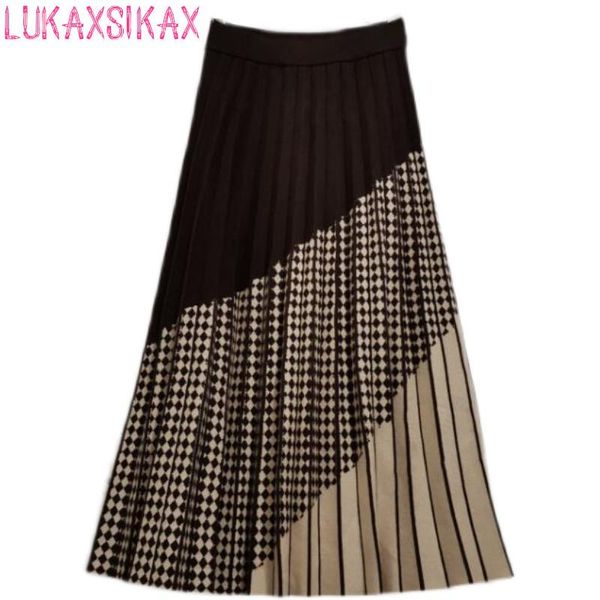 capris falda larga ajustada de cintura alta para mujer falda de punto de retazos a cuadros vintage de colores contrastantes de alta cal, Black;white
capris falda larga ajustada de cintura alta para mujer falda de punto de retazos a cuadros vintage de colores contrastantes de alta cal, Black;white