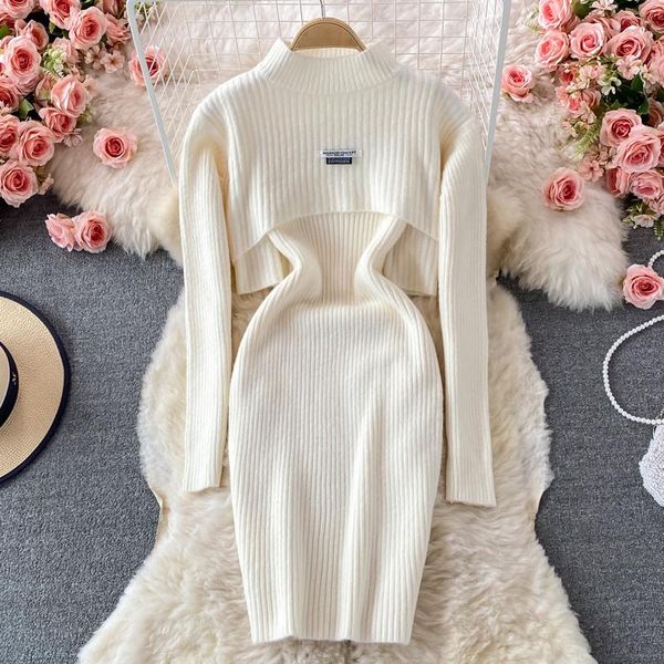 dress casual women knitted vest dress suit autumn korea long sleeve short pullovers knitwear+slim bodycon sling dress 2 piece set, White
dress casual women knitted vest dress suit autumn korea long sleeve short pullovers knitwear+slim bodycon sling dress 2 piece set, White