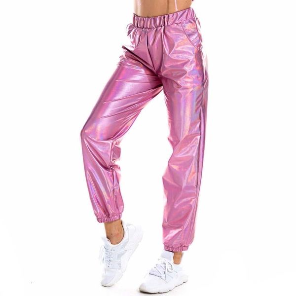 women's pants capris shiny holographic women pants loose high waist metallic trousers dance performance hip hop pants streetwear jogger, Black;white
women's pants capris shiny holographic women pants loose high waist metallic trousers dance performance hip hop pants streetwear jogger, Black;white