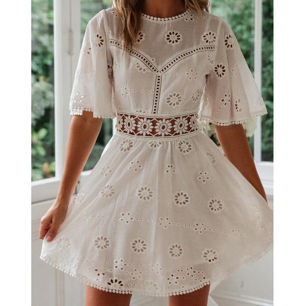 dresses flare sleeve cotton white lace dress women casual ladies dress summer high waist short dress backless vestidos hollow out dress, Black;gray
dresses flare sleeve cotton white lace dress women casual ladies dress summer high waist short dress backless vestidos hollow out dress, Black;gray