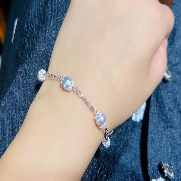 22071905 women's jewelry chain bracelet 4 grey akoya 7-7 5mm pearls sterling silver 925338k, Black
22071905 women's jewelry chain bracelet 4 grey akoya 7-7 5mm pearls sterling silver 925338k, Black