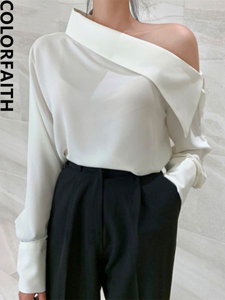women's blouses shirts colorfaith elegant office korean style lady one shoulder wild women spring summer cold blouses shirts bl8179 23, White
women's blouses shirts colorfaith elegant office korean style lady one shoulder wild women spring summer cold blouses shirts bl8179 23, White
