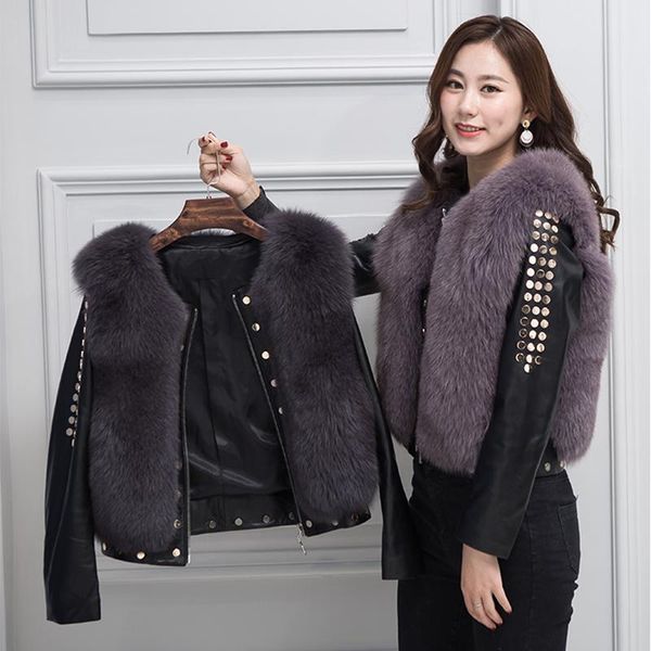fur fur lover real fox fur winter outfit for women fashion sheep leather jacket with genuine fox fur luxury coat, Black
fur fur lover real fox fur winter outfit for women fashion sheep leather jacket with genuine fox fur luxury coat, Black