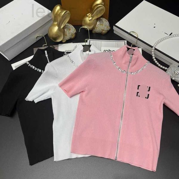 women's knits & tees designer spring/summer new fashionable neckline rhinestone circle letter jacquard zipper half high neck knitted el, White
women's knits & tees designer spring/summer new fashionable neckline rhinestone circle letter jacquard zipper half high neck knitted el, White