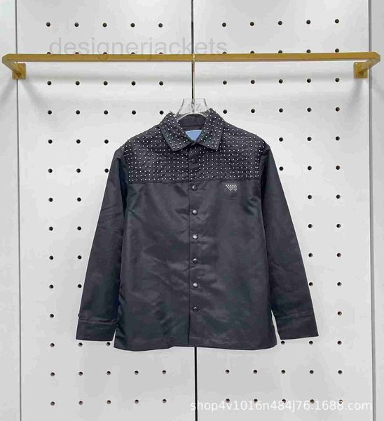 women's jackets designer early autumn inverted triangle heavy work nail bead flip collar shirt jacket coat casual pvjh, Black;brown
women's jackets designer early autumn inverted triangle heavy work nail bead flip collar shirt jacket coat casual pvjh, Black;brown