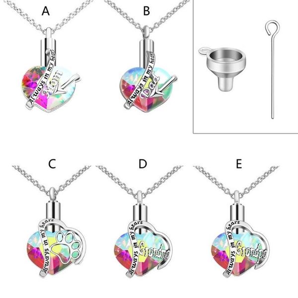 pendant necklaces rainbow crystals heart cremation urn necklace for ashes charm memorial keepsake jewelrypendant342v, Silver
pendant necklaces rainbow crystals heart cremation urn necklace for ashes charm memorial keepsake jewelrypendant342v, Silver