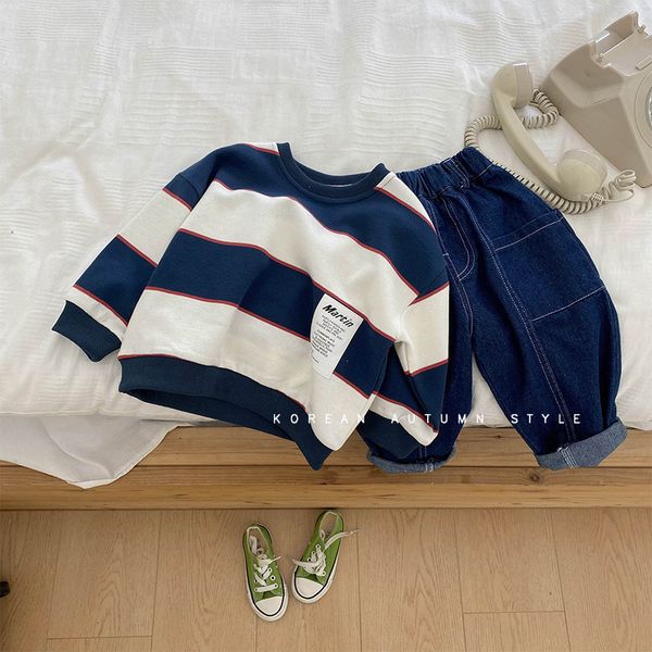t-shirts children's sweater baby sweater korean version fashionable boy long-sleeved striped sweater children's clothing 230422, Blue
t-shirts children's sweater baby sweater korean version fashionable boy long-sleeved striped sweater children's clothing 230422, Blue