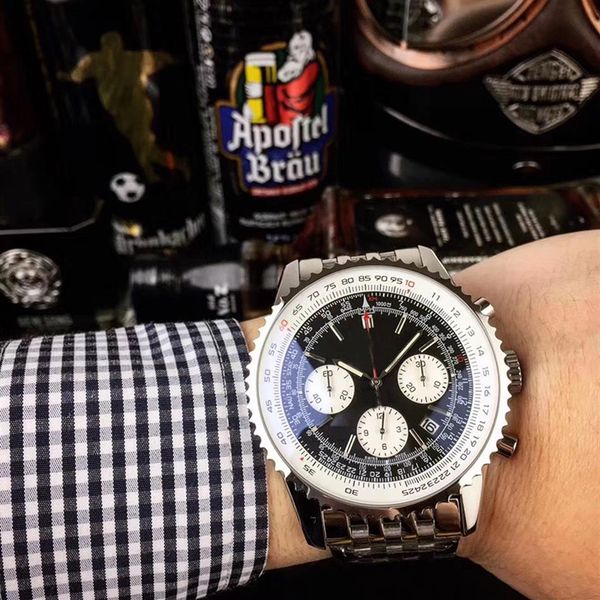 new style quartz movement chrongraph men watch full fuction black face sapphire crystal 316 stainless band watch280g, Slivery;brown
new style quartz movement chrongraph men watch full fuction black face sapphire crystal 316 stainless band watch280g, Slivery;brown
