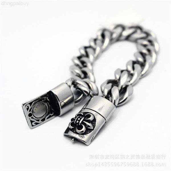 new chrome designer bracelet japanese and jewelry cool men's fashion women's titanium steel cast buckle magnet original 225l, Black
new chrome designer bracelet japanese and jewelry cool men's fashion women's titanium steel cast buckle magnet original 225l, Black