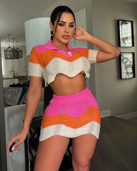 dress fashion knitted contrast patchwork women 2 piece dress set short sleeve button tshirt+bodycon mini skirt vacation matching suit, White
dress fashion knitted contrast patchwork women 2 piece dress set short sleeve button tshirt+bodycon mini skirt vacation matching suit, White