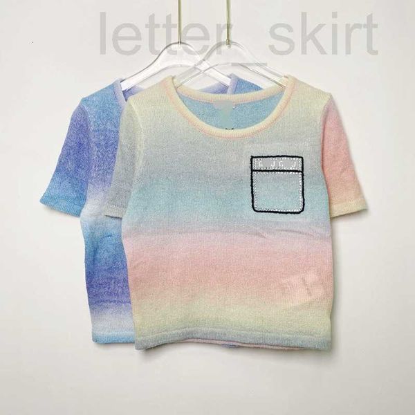 women's knits & tees designer x early spring new style~rainbow gradient shiny letter embroidered round neck knit fresh and sweet beauty, White
women's knits & tees designer x early spring new style~rainbow gradient shiny letter embroidered round neck knit fresh and sweet beauty, White