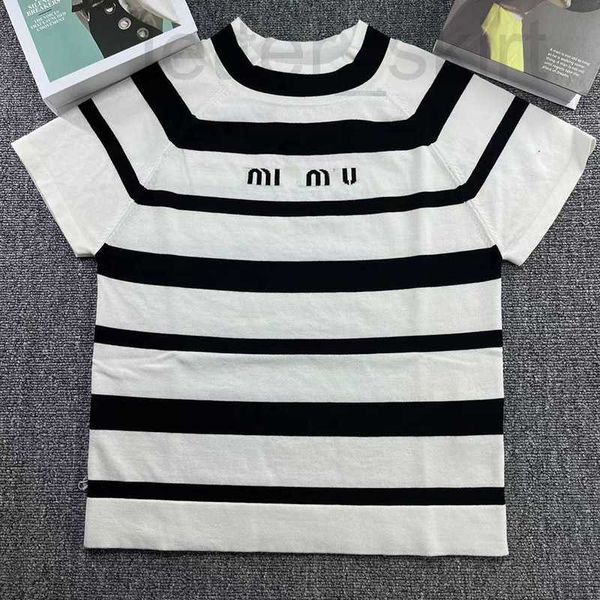 women's t-shirt designer advanced letter embroidery knitted stripe short sleeve t-shirt for 2023 summer new slim fit and lightweight ve, White
women's t-shirt designer advanced letter embroidery knitted stripe short sleeve t-shirt for 2023 summer new slim fit and lightweight ve, White