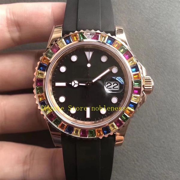 n factory watch 904l steel men's 40mm rainbow sapphires everose gold 116695 black dial sapphire glass mechanical rubber noobf307p, Slivery;brown
n factory watch 904l steel men's 40mm rainbow sapphires everose gold 116695 black dial sapphire glass mechanical rubber noobf307p, Slivery;brown