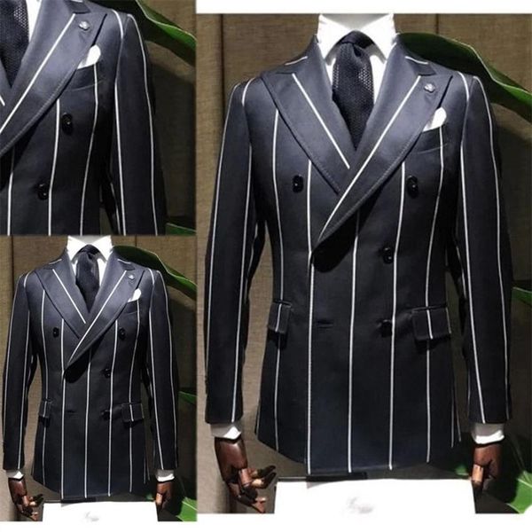 blazers handsome white pinstripe black men suits outwear fit slim formal coat wide lapel blazer double breasted overcoat tuxedos, White;black
blazers handsome white pinstripe black men suits outwear fit slim formal coat wide lapel blazer double breasted overcoat tuxedos, White;black