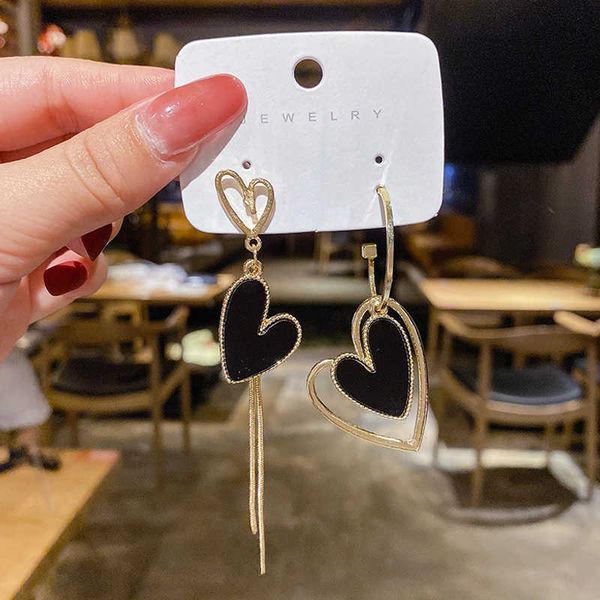 charm korean asymmetric hollow black heart dangle earrings for women temperament exaggerated drop earrings party jewelry gifts 2022 aa230421, Golden
charm korean asymmetric hollow black heart dangle earrings for women temperament exaggerated drop earrings party jewelry gifts 2022 aa230421, Golden