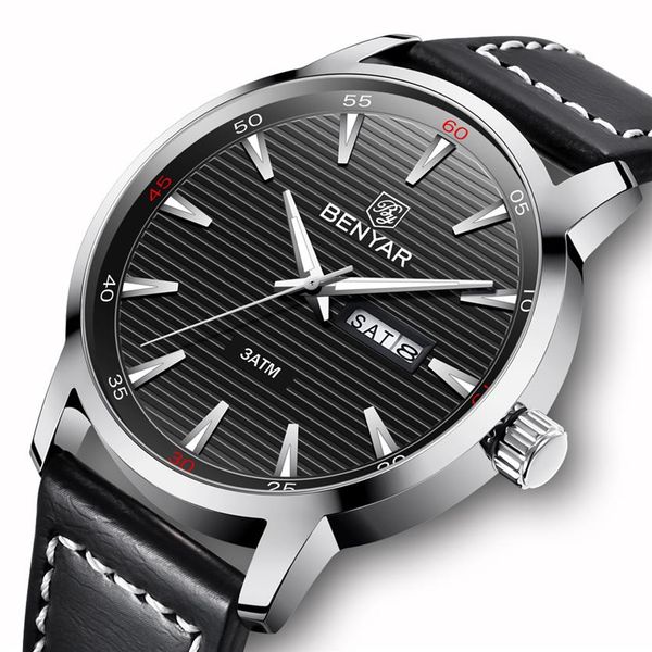 luxury brand benyar new men watch fashion waterproof week date military male quartz leather watches relogio masculino3198, Slivery;brown
luxury brand benyar new men watch fashion waterproof week date military male quartz leather watches relogio masculino3198, Slivery;brown
