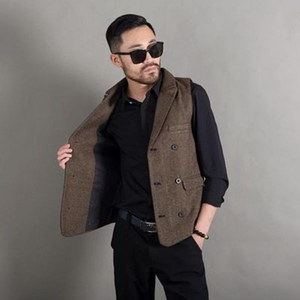 blazers men's doublebreasted retro herringbone slimfit suit collar vest tweed men's jacket slimfit casual formal wear, White;black
blazers men's doublebreasted retro herringbone slimfit suit collar vest tweed men's jacket slimfit casual formal wear, White;black