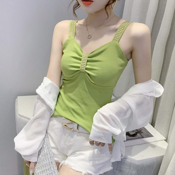t-shirt tight crop women with beading v neck short sleeveless slim off shoulder fashion summer tank top, White
t-shirt tight crop women with beading v neck short sleeveless slim off shoulder fashion summer tank top, White