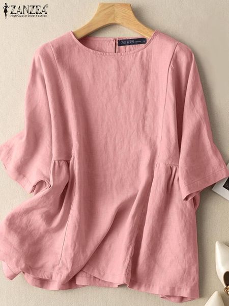 t-shirt zanzea summer elegant women's blouse solid color oneck 3/4 sleeve blusas femme fashion causal elegant oversized holiday, White
t-shirt zanzea summer elegant women's blouse solid color oneck 3/4 sleeve blusas femme fashion causal elegant oversized holiday, White