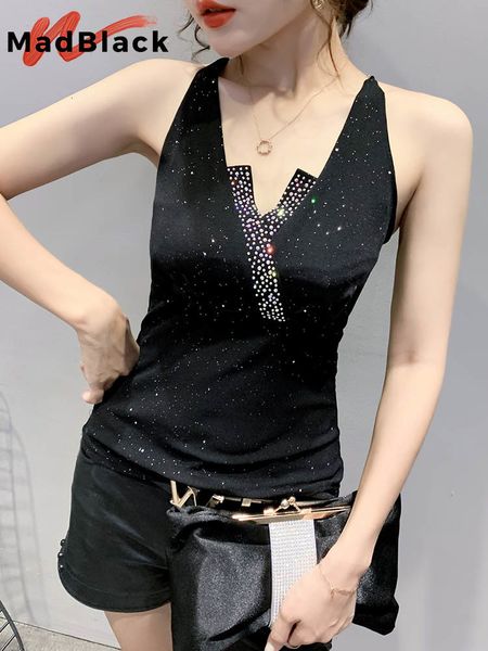 women's tanks camis madblack summer european style mesh vest chic vneck draped diamonds shiny women sleeveless all match t25913l 23042, White
women's tanks camis madblack summer european style mesh vest chic vneck draped diamonds shiny women sleeveless all match t25913l 23042, White