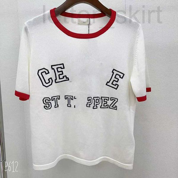 women's t-shirt designer 2023 summer new product contrast wrap letter embroidery age reducing versatile knitted short sleeve t-shirt fo, White
women's t-shirt designer 2023 summer new product contrast wrap letter embroidery age reducing versatile knitted short sleeve t-shirt fo, White