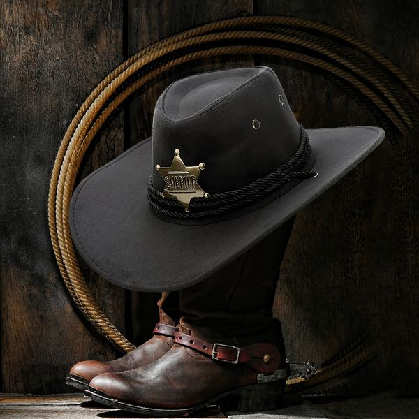 wide brim hats bucket ins women men imitation suede six pointed star sheriff sun sunscreen cap beach cowboy cowgirl western hat 230421, Blue;gray
wide brim hats bucket ins women men imitation suede six pointed star sheriff sun sunscreen cap beach cowboy cowgirl western hat 230421, Blue;gray
