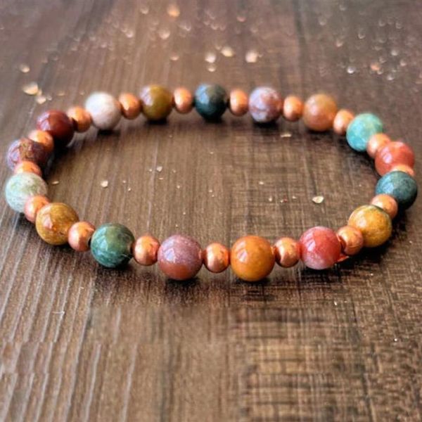 mg1613 strand womens heart chakra wrist malas bracelet 6 mm ocean jasper with copper beaded bracelet handmade yoga mala jewelry247q, Black
mg1613 strand womens heart chakra wrist malas bracelet 6 mm ocean jasper with copper beaded bracelet handmade yoga mala jewelry247q, Black