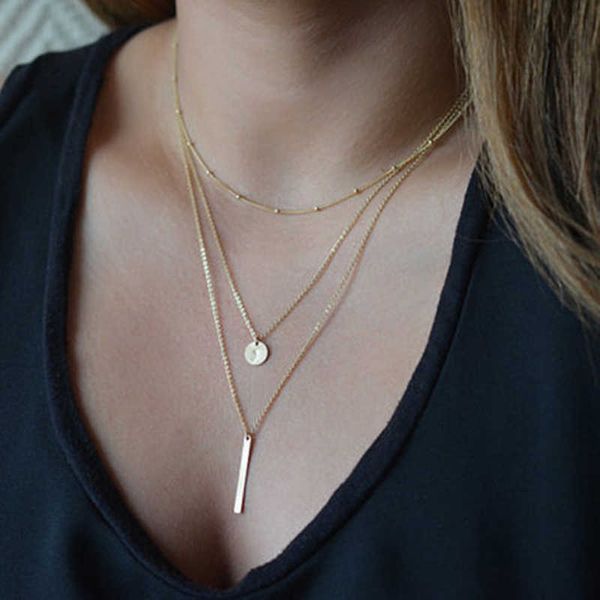 pendant necklaces fashion women's jewelry collar 1pc european simple gold silver plated multi layers bar coin necklace clavicle chains
pendant necklaces fashion women's jewelry collar 1pc european simple gold silver plated multi layers bar coin necklace clavicle chains