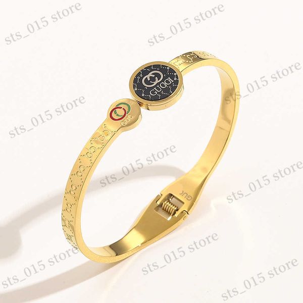 bangle fashion titanium steel bracelet stainless steel double g-letter geometric red green enamel open spring bracelet t230422, Black
bangle fashion titanium steel bracelet stainless steel double g-letter geometric red green enamel open spring bracelet t230422, Black