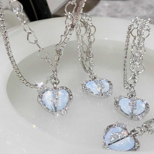 pendant necklaces delicate split heart necklace for women gothic vintage multi layered heart pendant collarbone chain wedding party gift jew, Silver
pendant necklaces delicate split heart necklace for women gothic vintage multi layered heart pendant collarbone chain wedding party gift jew, Silver