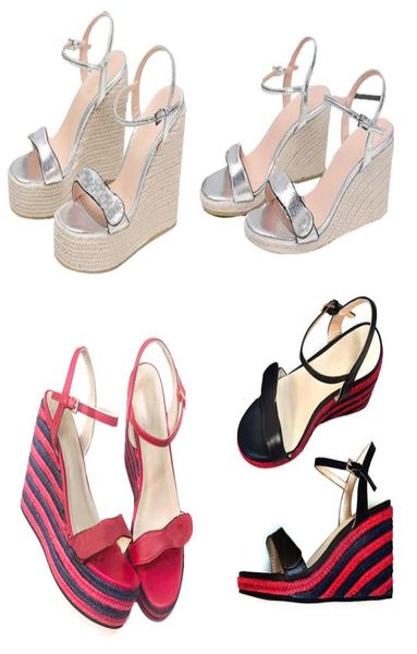 women high heels slide designer sandals ankle cord espadrille wedgeshaped heel13cm fashion genuine leather wedding dress par2445272, Black
women high heels slide designer sandals ankle cord espadrille wedgeshaped heel13cm fashion genuine leather wedding dress par2445272, Black