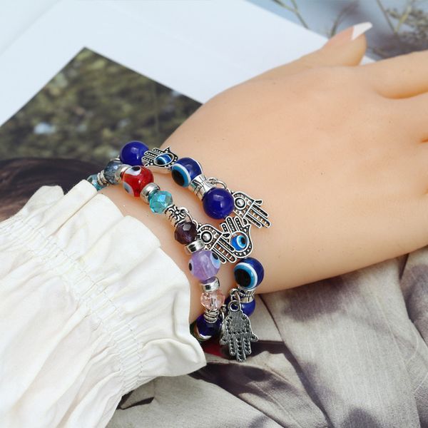 antique silver plated fatima hand charm bracelet blue evil eye beads strands bracelets jewelry, Golden;silver
antique silver plated fatima hand charm bracelet blue evil eye beads strands bracelets jewelry, Golden;silver