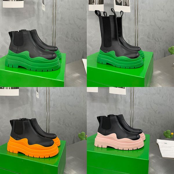 2023 men designer boots tire leather women half ankle boots mens fashion wave yellow clear colored rubber outsole elastic webbing outdoor bo, Black
2023 men designer boots tire leather women half ankle boots mens fashion wave yellow clear colored rubber outsole elastic webbing outdoor bo, Black