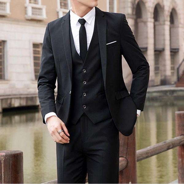 blazers new suit men's slim professional formal suit business trend wedding dress wedding small suit threepiece jacket vest pants, White;black
blazers new suit men's slim professional formal suit business trend wedding dress wedding small suit threepiece jacket vest pants, White;black