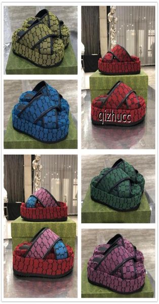 2021 classic women platform slippers sandals slides embroidered cotton summer party beach slipper 5cm flat designer shoes with box6352793, Black
2021 classic women platform slippers sandals slides embroidered cotton summer party beach slipper 5cm flat designer shoes with box6352793, Black