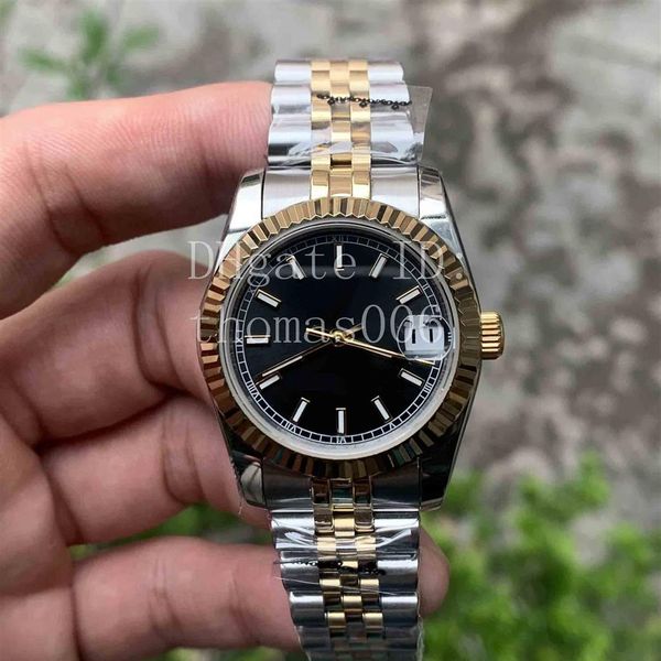 2 tone gold jubilee strap triangular pit pattern outer ring women stainless watches automatic mechanical watch 31mm pe303s, Slivery;brown
2 tone gold jubilee strap triangular pit pattern outer ring women stainless watches automatic mechanical watch 31mm pe303s, Slivery;brown