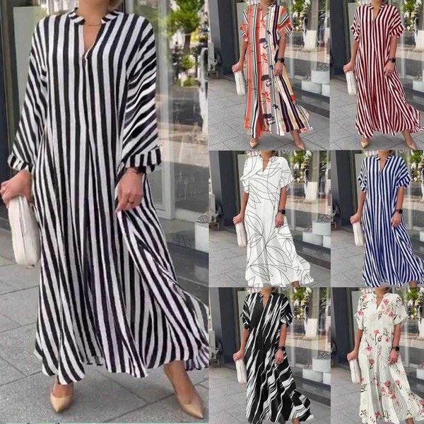 womens summer fashion side slit dress striped cardigan short sleeve long, Black;gray
womens summer fashion side slit dress striped cardigan short sleeve long, Black;gray