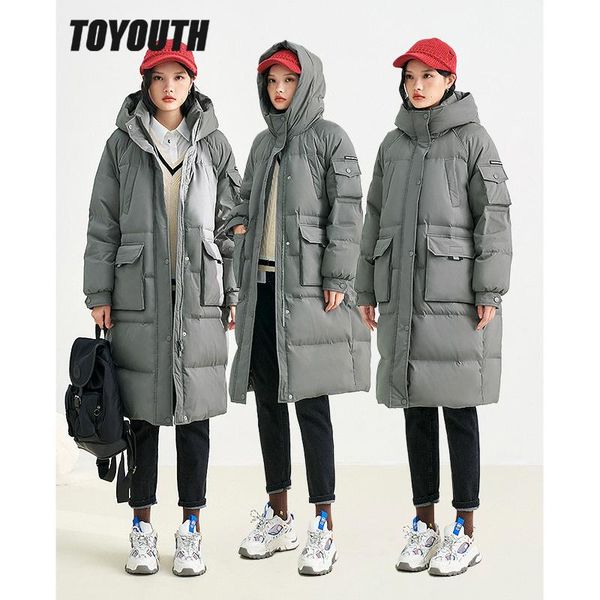 parkas toyouth women thick down jacket 2022 winter stand collar white duck down warm hooded long coat with pocket casual chic outwear, Black
parkas toyouth women thick down jacket 2022 winter stand collar white duck down warm hooded long coat with pocket casual chic outwear, Black