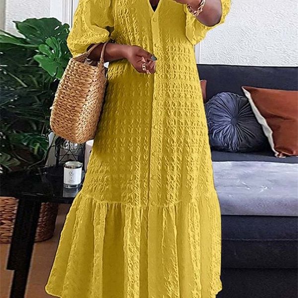 casual dresses vonda plus size 5xl women shirt dress 2023 autumn v neck button half sleeve long maxi vestidos bohemian elegant party robe 23, Black;gray
casual dresses vonda plus size 5xl women shirt dress 2023 autumn v neck button half sleeve long maxi vestidos bohemian elegant party robe 23, Black;gray