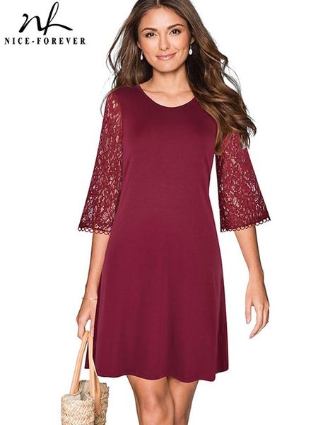 dresses niceforever spring women elegant embroidery floral lace patchwork dresses casual loose straight dress btya174, Black;gray
dresses niceforever spring women elegant embroidery floral lace patchwork dresses casual loose straight dress btya174, Black;gray