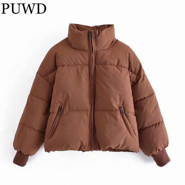 leather puwd women brown puffer parka 2021 winter fashion lady casual thick stand collar cotton jacket female zipper oversize outerwear, Black
leather puwd women brown puffer parka 2021 winter fashion lady casual thick stand collar cotton jacket female zipper oversize outerwear, Black