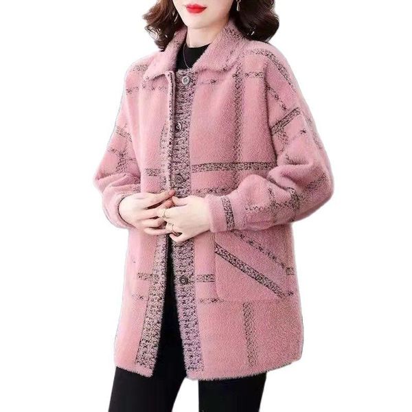 fur autumn winter imitation mink velvet coat women clothing midlength middleaged mom plaid doublesided woolen jacket outerwear, Black
fur autumn winter imitation mink velvet coat women clothing midlength middleaged mom plaid doublesided woolen jacket outerwear, Black