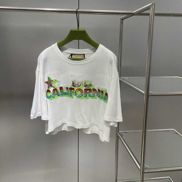 23ss womens t-shirt womens designer clothing tee round neck pure cotton heavy industry glitter embroidery short style short sleeve t shirt w, White
23ss womens t-shirt womens designer clothing tee round neck pure cotton heavy industry glitter embroidery short style short sleeve t shirt w, White