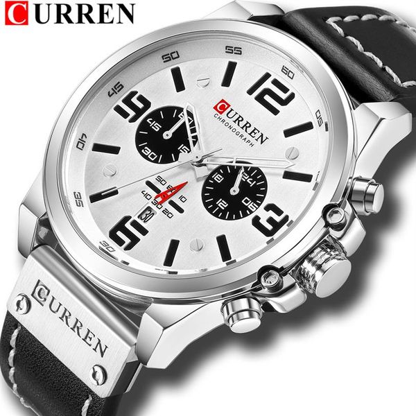 fashion classic watch black white chronograph watch men curren 2018 men's watches casual quartz wristwatch male clock reloj h2387, Slivery;brown
fashion classic watch black white chronograph watch men curren 2018 men's watches casual quartz wristwatch male clock reloj h2387, Slivery;brown