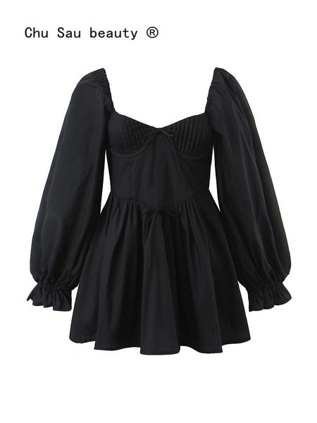 dresses preppy style sweet black slim short dress woman 2023 new spring summer vintage bow lantern sleeve pleated mini dress female, Black;gray
dresses preppy style sweet black slim short dress woman 2023 new spring summer vintage bow lantern sleeve pleated mini dress female, Black;gray
