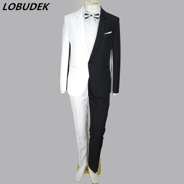 blazers irregular black white splicing men's suit singer compere stage costume male magician clown personality performance outfit, White;black
blazers irregular black white splicing men's suit singer compere stage costume male magician clown personality performance outfit, White;black